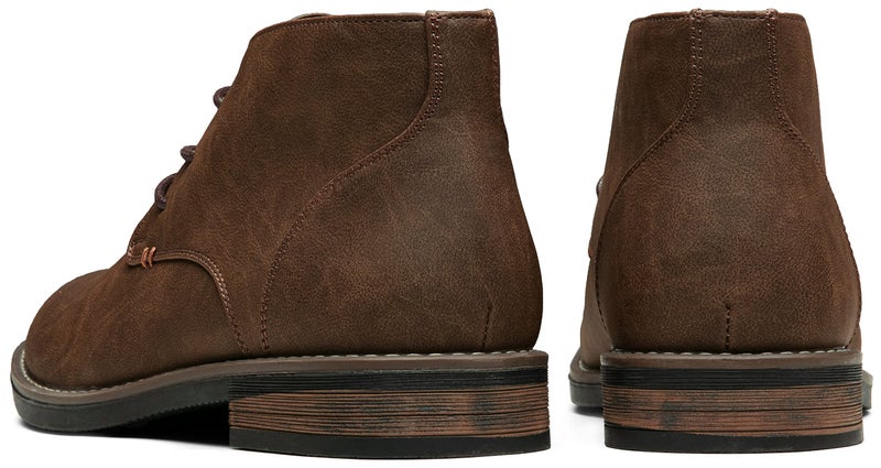 Jousen Men's Chukka Boots Lace Up Desert Ankle Boots Classic Causal Dress Boots for Men(AMY656A Dark Brown 9) - Image 4